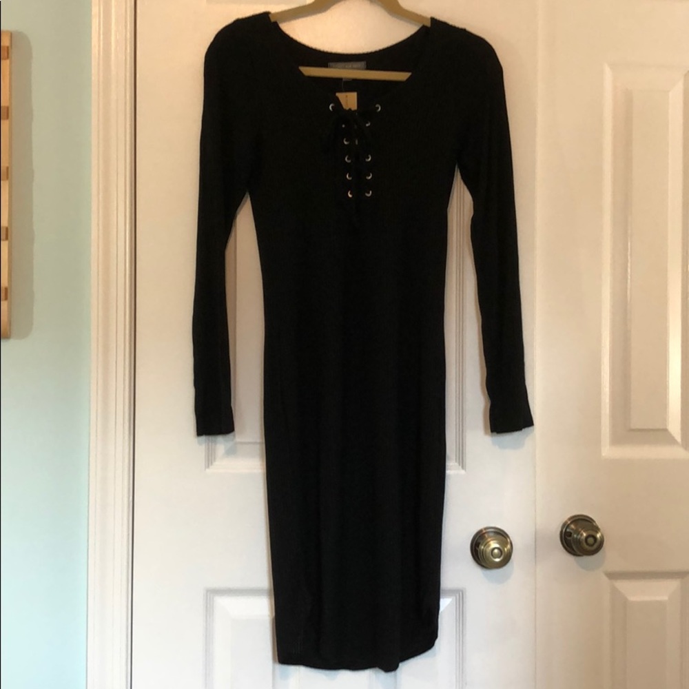 NWT Black Bodycon Sweater Dress